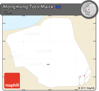 Classic Style Simple Map of Mongmong-Toto-Maite, single color outside