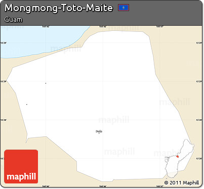 Classic Style Simple Map of Mongmong-Toto-Maite, single color outside