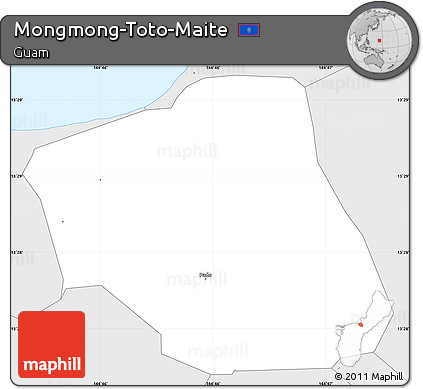 Silver Style Simple Map of Mongmong-Toto-Maite