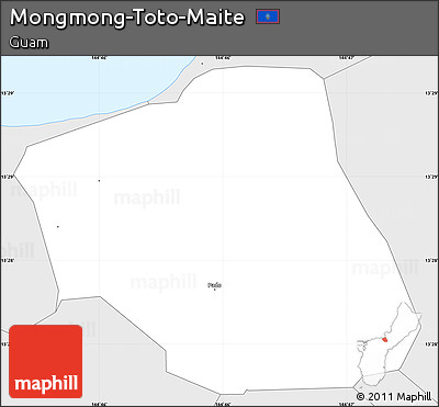 Silver Style Simple Map of Mongmong-Toto-Maite