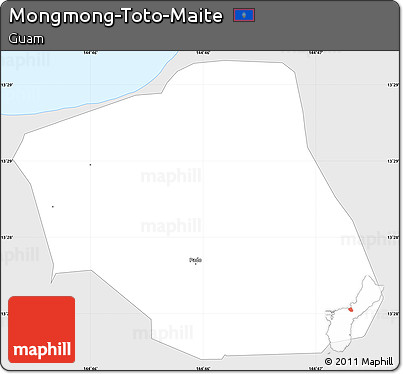 Silver Style Simple Map of Mongmong-Toto-Maite, single color outside