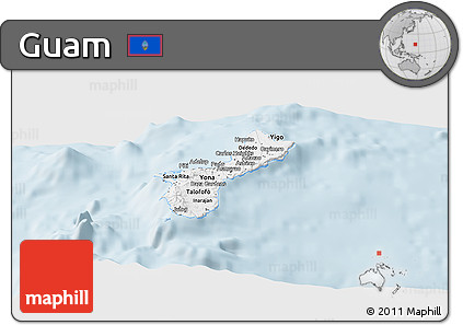 Classic Style Panoramic Map of Guam