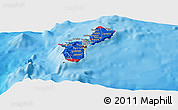 Flag Panoramic Map of Guam, physical outside, bathymetry sea
