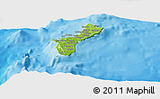 Physical Panoramic Map of Guam, political shades outside