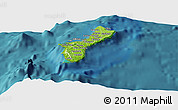 Physical Panoramic Map of Guam, satellite outside