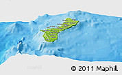 Physical Panoramic Map of Guam, single color outside, bathymetry sea, shaded relief sea