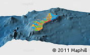 Political Panoramic Map of Guam, darken