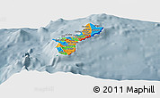 Political Panoramic Map of Guam, semi-desaturated