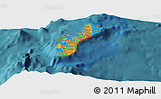 Political Panoramic Map of Guam, single color outside, satellite sea