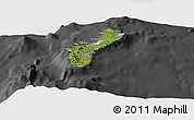Satellite Panoramic Map of Guam, darken, desaturated