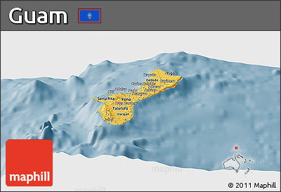 Savanna Style Panoramic Map of Guam