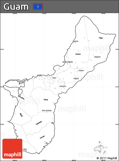 Blank Simple Map of Guam, cropped outside