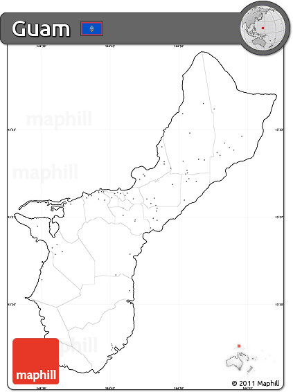 Blank Simple Map of Guam, cropped outside, no labels