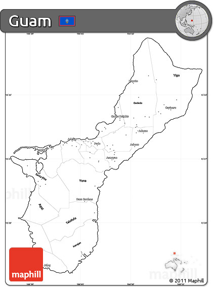 Blank Simple Map of Guam