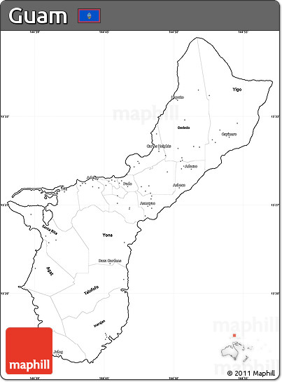 Blank Simple Map of Guam