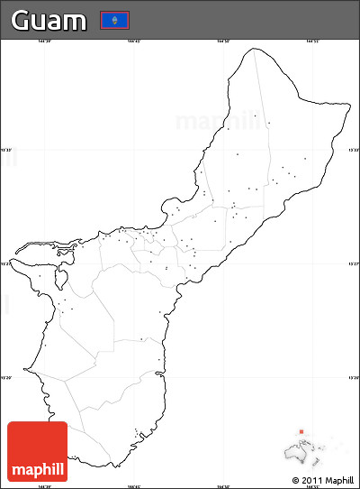 Blank Simple Map of Guam, no labels