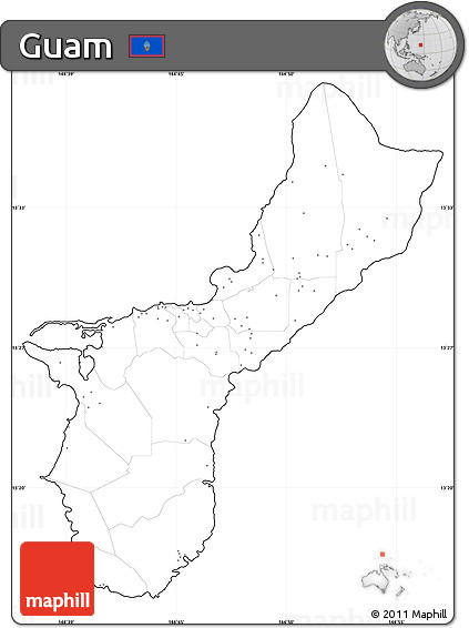Blank Simple Map of Guam, no labels