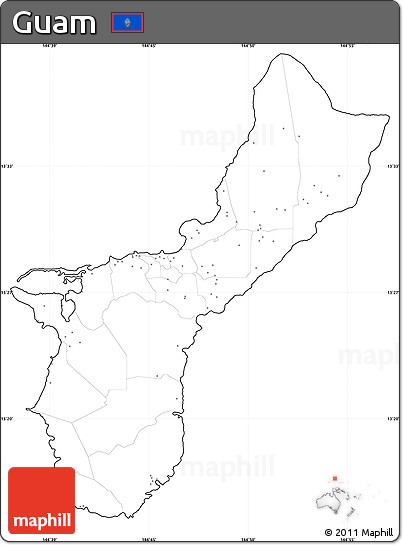 Blank Simple Map of Guam, no labels