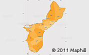 Political Shades Simple Map of Guam, cropped outside