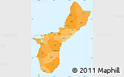 Political Shades Simple Map of Guam, political outside