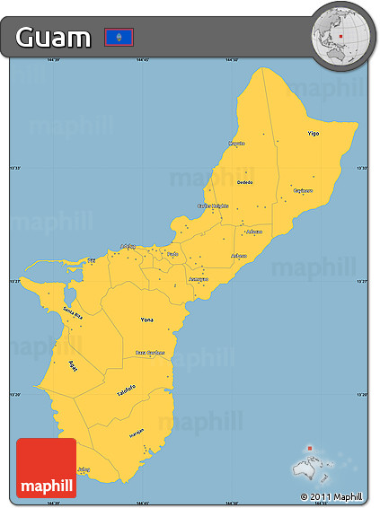 Savanna Style Simple Map of Guam
