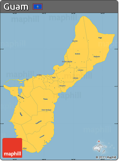 Savanna Style Simple Map of Guam
