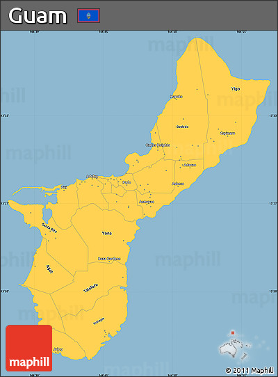 Savanna Style Simple Map of Guam