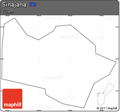 Blank Simple Map of Sinajana, cropped outside