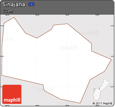 Classic Style Simple Map of Sinajana, cropped outside