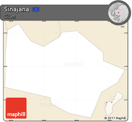 Classic Style Simple Map of Sinajana