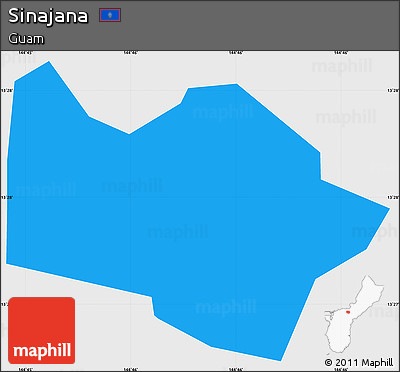 Political Simple Map of Sinajana, single color outside
