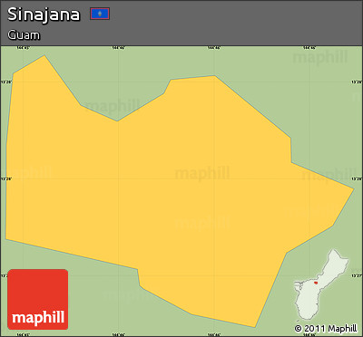 Savanna Style Simple Map of Sinajana, single color outside