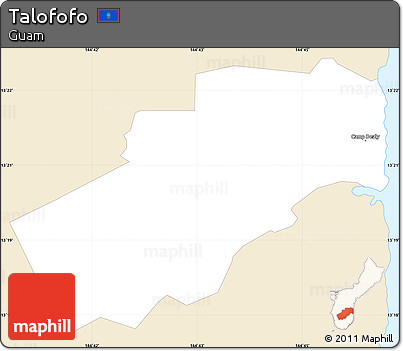 Classic Style Simple Map of Talofofo, single color outside