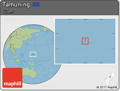 Savanna Style Location Map of Tamuning