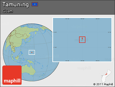 Savanna Style Location Map of Tamuning