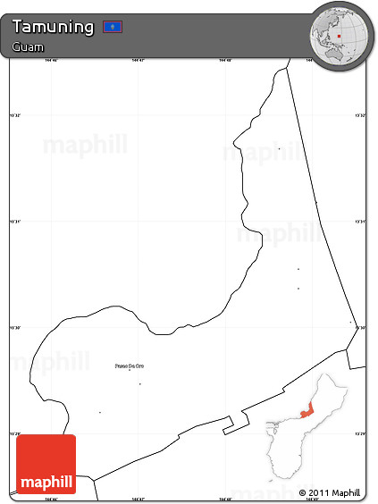 Blank Simple Map of Tamuning