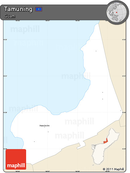 Classic Style Simple Map of Tamuning