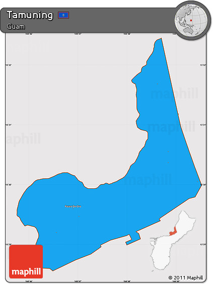 Political Simple Map of Tamuning, cropped outside