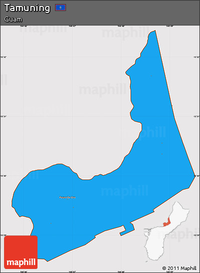 Political Simple Map of Tamuning, cropped outside