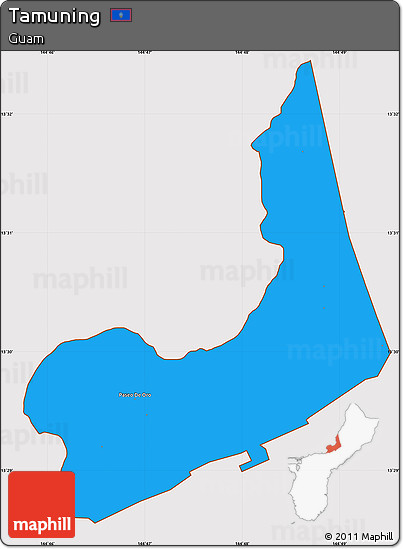 Political Simple Map of Tamuning, cropped outside