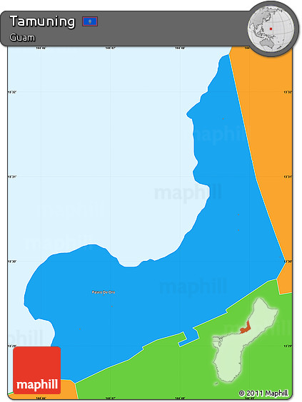 Political Simple Map of Tamuning