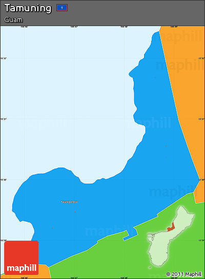 Political Simple Map of Tamuning