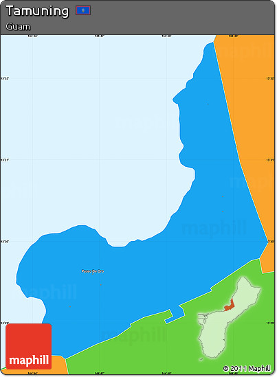 Political Simple Map of Tamuning