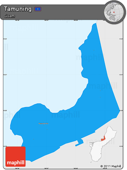 Political Simple Map of Tamuning, single color outside