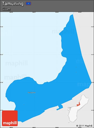 Political Simple Map of Tamuning, single color outside