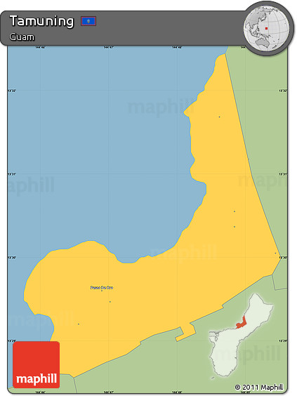Savanna Style Simple Map of Tamuning