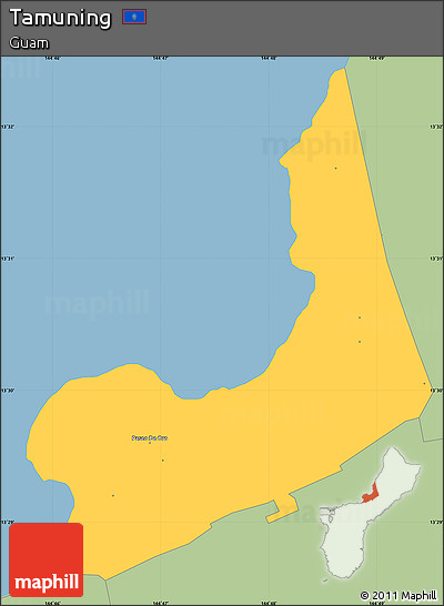 Savanna Style Simple Map of Tamuning