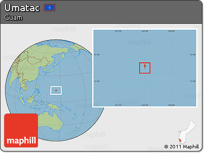 Savanna Style Location Map of Umatac