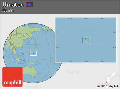 Savanna Style Location Map of Umatac