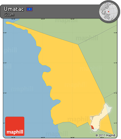 Savanna Style Simple Map of Umatac